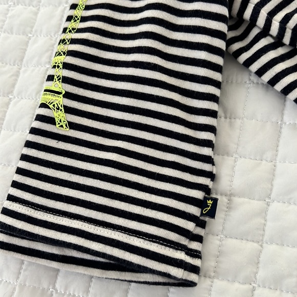Jacadi Eiffel Tour Striped Top Navy & White size 6 months - Picture 4 of 5